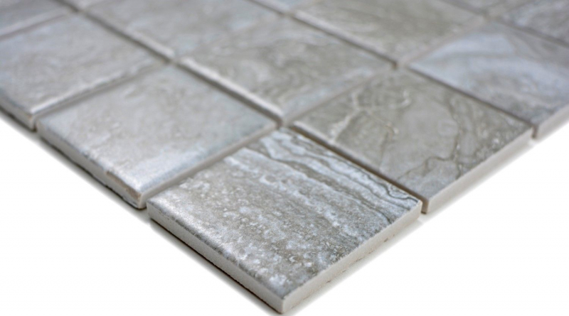 Mosaico ceramico pietra naturale aspetto grigio scuro struttura piastrelle backsplash cucina MOS16-0208