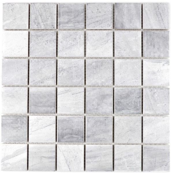 Carreau de mosaïque aspect pierre naturelle structure travertin gris MOS16-0211_f | 10 Tapis de mosaïque