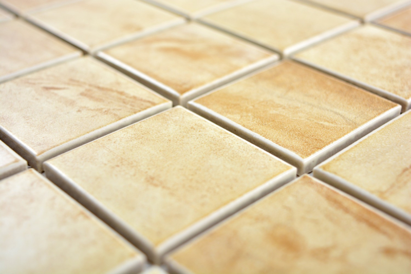 Mosaic tile natural stone look texture travertine beige yellow wall tile MOS16-1202_f | 10 mosaic mats
