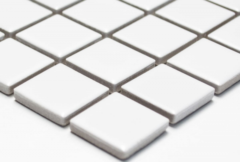 Mosaic tile ceramic WHITE MATT wall tile backsplash kitchen bathroom shower MOS18-0111_f