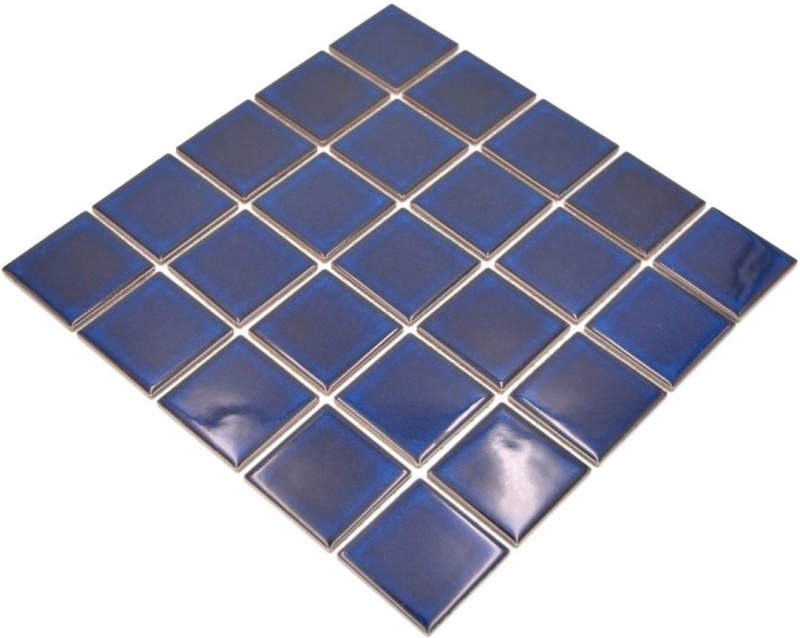 Keramik Mosaik Fliese kobaltblau dunkelblau glänzend Fliesenspiegel MOS14-0405