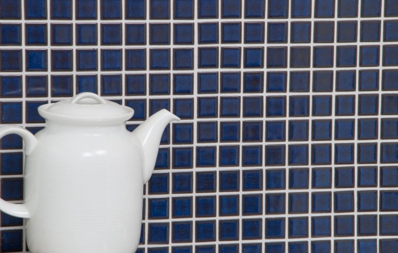 Ceramic mosaic mosaic tiles COBALT BLUE DARK BLUE glossy tile backsplash kitchen bathroom MOS18-0405