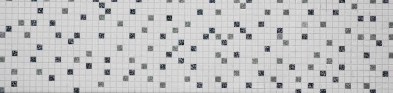Piastrella di mosaico dipinta a mano Mosaico ceramico bianco nero grigio strutturato pavimento Bagno MOS18-0307_m