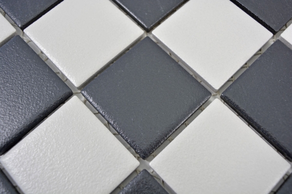 Handmuster Schachbrett Mosaik RUTSCHEMMEND RUTSCHSICHER schwarz weiß MOS14-0103-R10_m