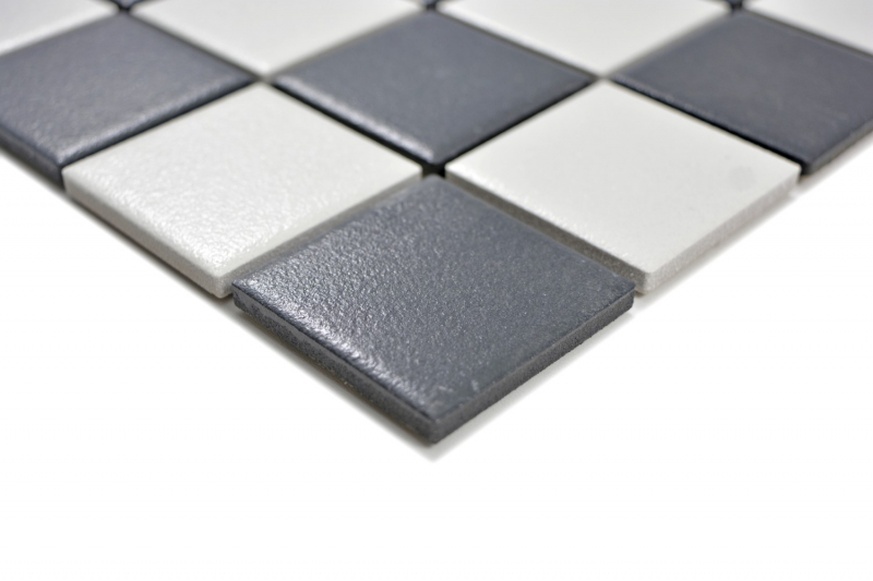 Mosaico a scacchiera in ceramica SLIPPROOF SLIPPROOF nero bianco MOS14-0103-R10