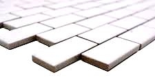 Verbund Mosaik Riemchen Keramik Brick weiß glänzend Badfliese Küchenfliese Wandfliese Verbundmosaik MOS24-3WG
