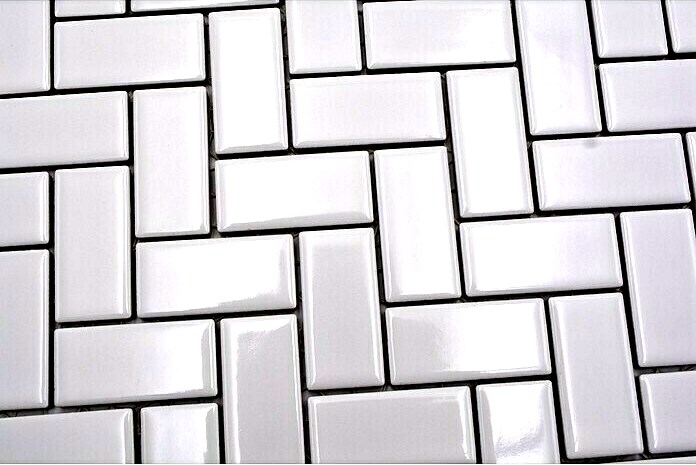 Herringbone mosaic tile ceramic white glossy kitchen tile wall tile MOS24-CHB5WG