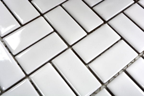 Piastrella a mosaico in ceramica mulino a vento bianco lucido piastrelle da cucina piastrelle da parete MOS24-CWM7WG_f