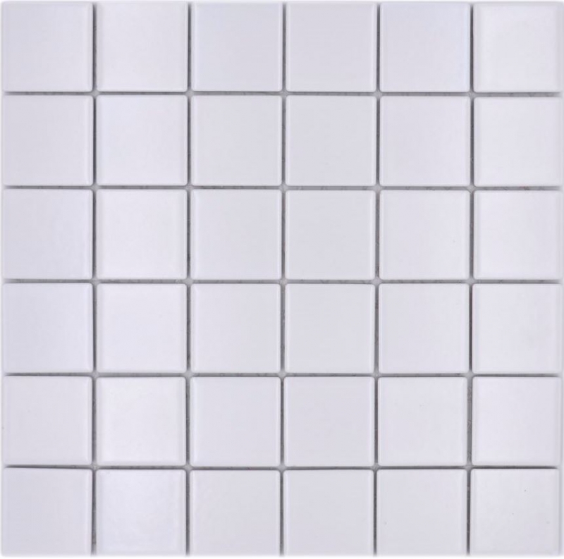 Keramik Mosaik Fliese weiß matt Fliesenspiegel Badezimmerwand MOS16B-0111