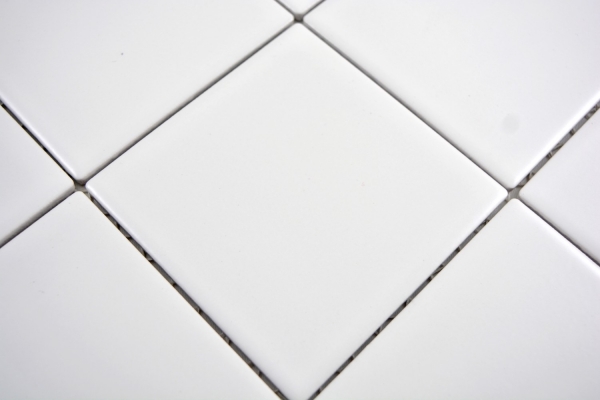 Mosaic tile ceramic white matt bathtub cladding MOS23-0111_f