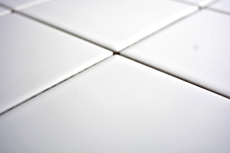 Mosaico di piastrelle da parete in ceramica bianca opaca per vasca da bagno rivestimento di piastrelle backsplash - MOS23-0111