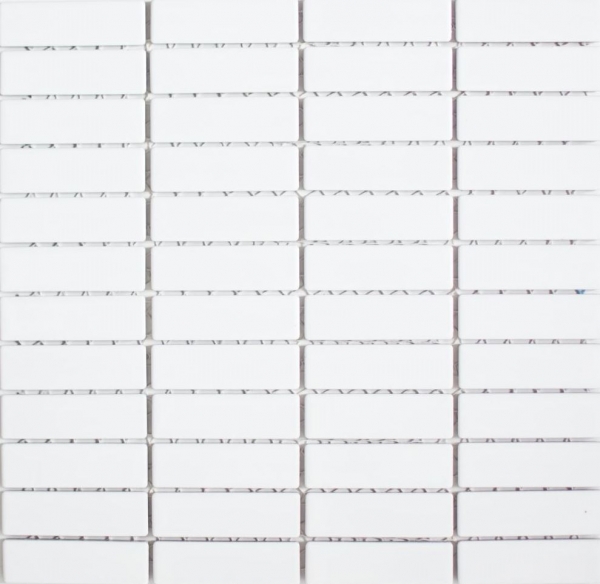Mosaïque en bâtonnets Carreau céramique blanc mat Revêtement de baignoire MOS24-0111