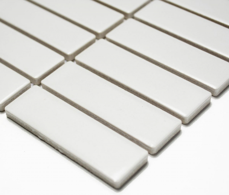 Mosaic tile ceramic rods white matt bathtub cladding MOS24-0111_f