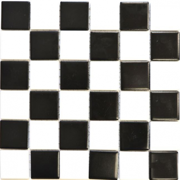 Ceramic mosaic tile white black matt chessboard tile backsplash MOS16-CD202