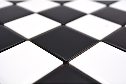 Ceramic mosaic tile white black matt chessboard tile backsplash MOS16-CD202