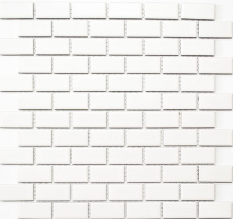 Mosaïque composite plaquette céramique Brick blanc mat revêtement de baignoire MOS24-03WM