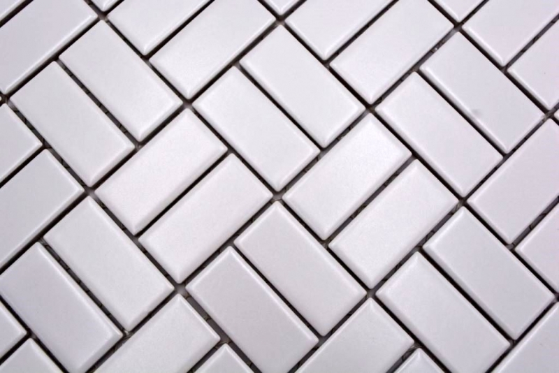 Piastrella di mosaico Windmill in ceramica bianca opaca per vasca da bagno - MOS24-CWM07WM