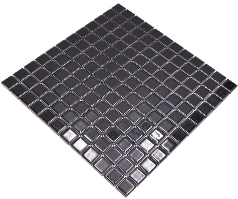 Hand-painted mosaic tile NIGHT BLACK GLOSSY kitchen splashback MOS18D-0301_m