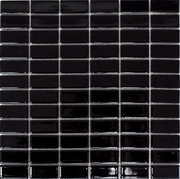Échantillon manuel de mosaïque Carreau céramique baguettes noir brillant Revêtement de baignoire MOS24B-0301_m