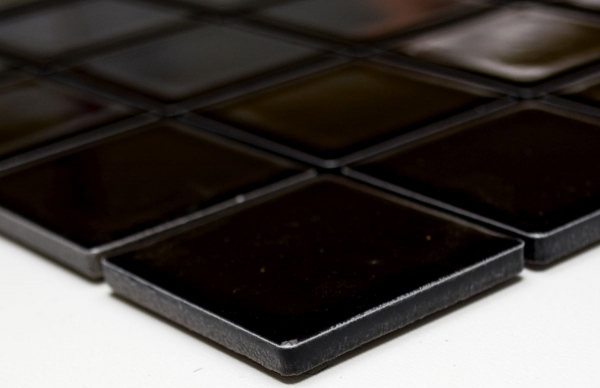 Échantillon manuel de mosaïque Carreau céramique noir brillant Miroir de fond de cuisine MOS16B-0301_m