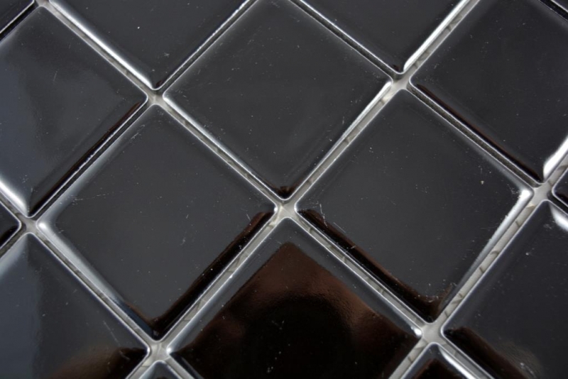 Piastrella di ceramica a mosaico nera lucida MOS16B-0301