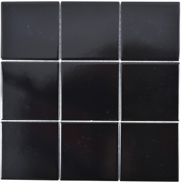 Piastrella di mosaico a mano ceramica nera opaca piastrella WC bagno MOS23-0311_m