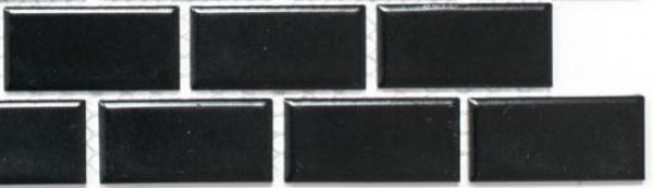 Piastrella di mosaico dipinta a mano in ceramica mattone nero opaco per doccia MOS24-04BM_m