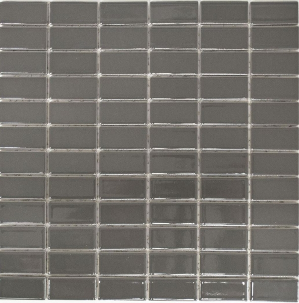 Piastrella di mosaico dipinta a mano ceramica metallo grigio aste metallo lucido MOS24B-0204_m
