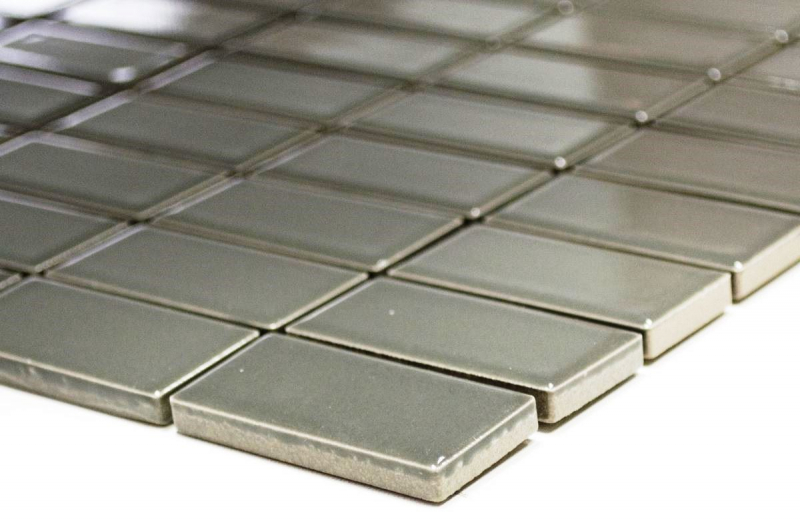 Rod mosaic tile ceramic metal gray anthracite glossy bathroom kitchen MOS24B-0204
