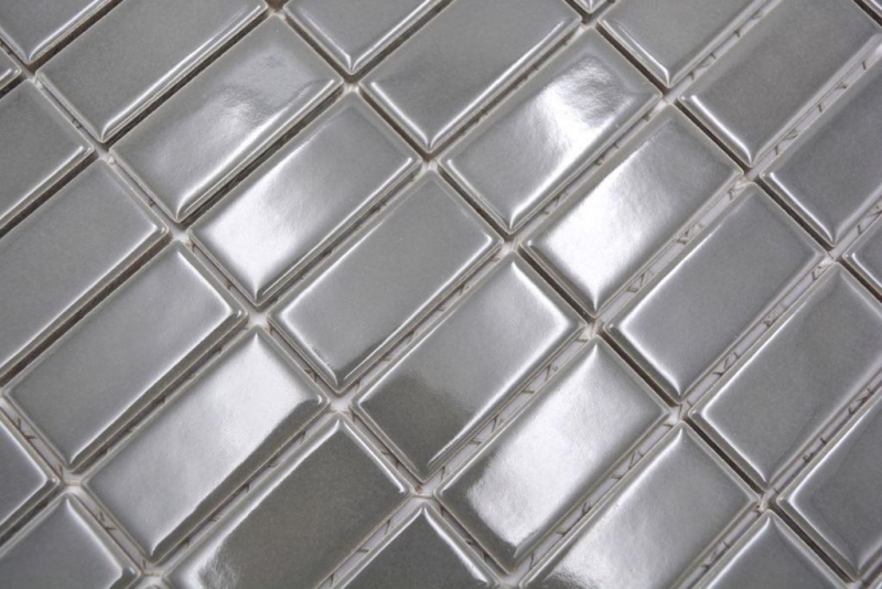Asta mosaico ceramica metallo grigio antracite lucido bagno cucina MOS24B-0204