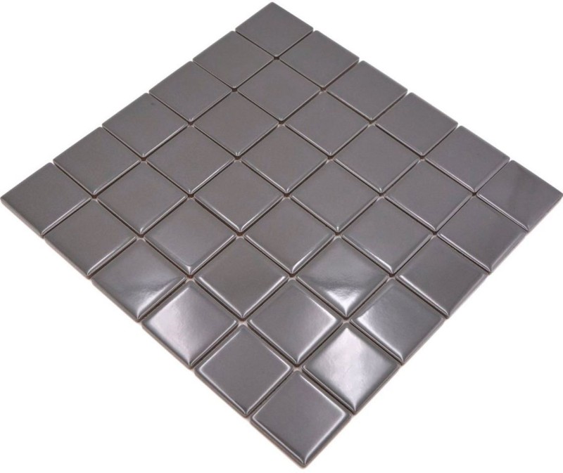 Keramik Mosaik Fliese metall grau glänzend Fliesenspiegel Küchenwand MOS16B-0204