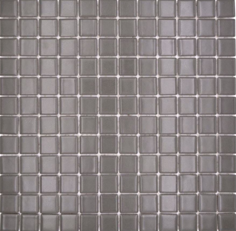 Hand-painted mosaic tile ceramic metal gray matt kitchen splashback MOS18D-0211_m