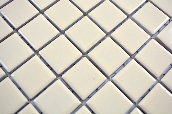 Hand-painted mosaic tile magnolia beige matt tile backsplash ceramic mosaic MOS18D-1911_m