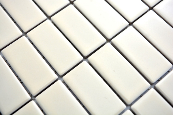 Handmuster Mosaik Fliese Keramik Stäbchen beige matt Fliese WC Badfliese MOS24D-1911_m
