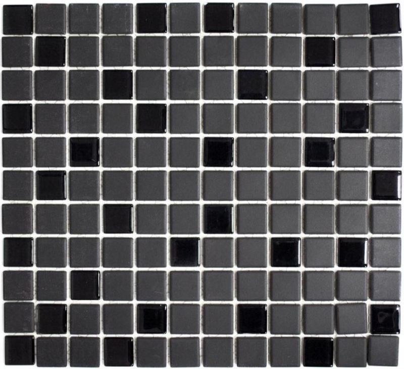 Piastrella a mosaico in ceramica nera non smaltata rivestimento in vetro MOS18-CUG70