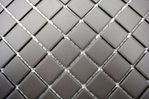 Handmuster Mosaik Fliese Keramik grau unglasiert Duschtasse Bodenfliese MOS18B-0211-R10_m