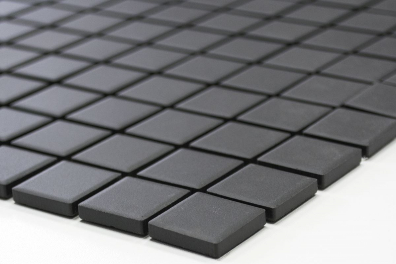 Mosaic tile ceramic black unglazed shower tray floor tile MOS18B-0311-R10_f