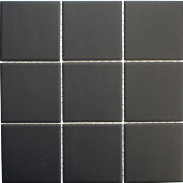 Hand-painted mosaic tile ceramic black unglazed kitchen splashback MOS14-CU922_m