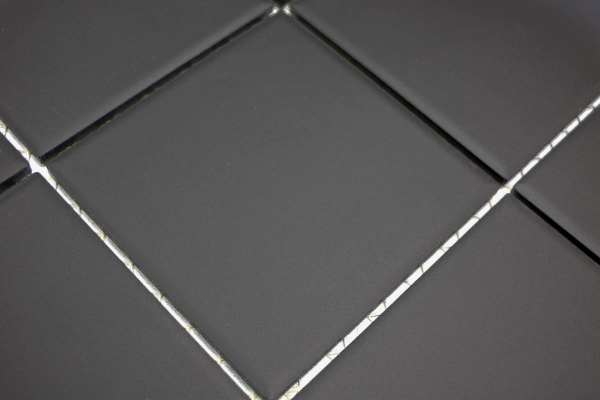 Mosaic tile ceramic black anthracite graphite unglazed kitchen splashback MOS14-CU922_f