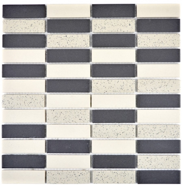 Mosaic tile ceramic beige black rods unglazed non-slip shower tray floor tile speckled - MOS24-0113-R10