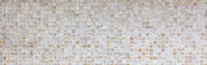 Perlmutt Mosaik Muschelmosaik weiss beige hell Duschwand Dusche MOS150-SM203