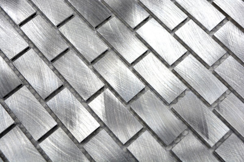 Mosaïque Carreau aluminium argent Brick Carreau de cuisine MOS48-0204