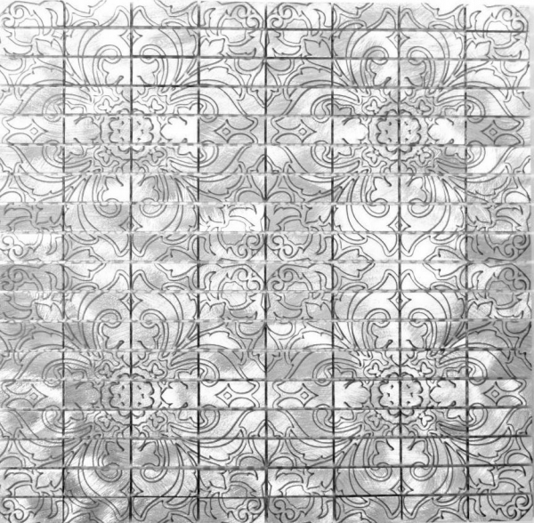 MOS49-C101D_m: piastrella a mosaico in alluminio rettangolare in alluminio argento per la cucina MOS49-C101D_m