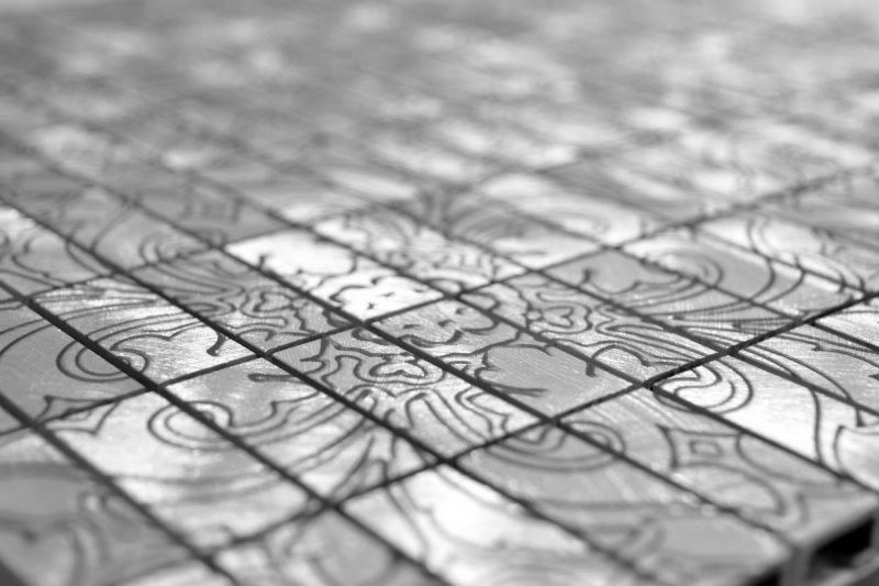 Mosaik Rückwand Aluminium Rechteck Alu silber Fliesenspiegel Küche MOS49-C101D_f