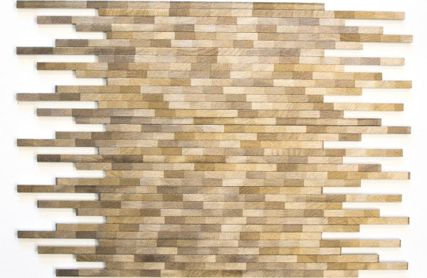 Mosaik Fliese Stäbchen Aluminium braun Verbund Brick gebürstet Coloured Dark MOS49-L103D