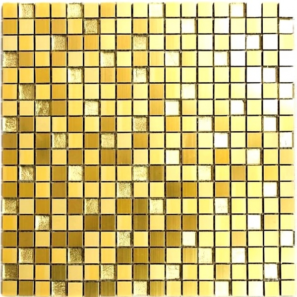 Piastrella di mosaico dipinta a mano alluminio traslucido alluminio vetro mosaico Cristallo oro MOS49-A307_m