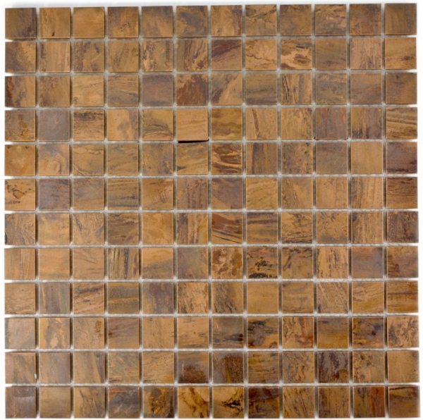 Piastrella di rame a mosaico per pareti marroni Piastrella per lalzatina della cucina MOS49-1510