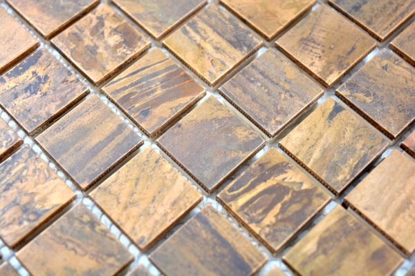 Copper mosaic tile brown wall kitchen splashback MOS49-1510