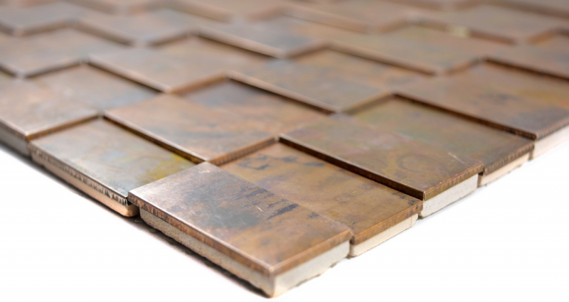 Copper mosaic tile rods 3D brown wall kitchen splashback MOS49-1514