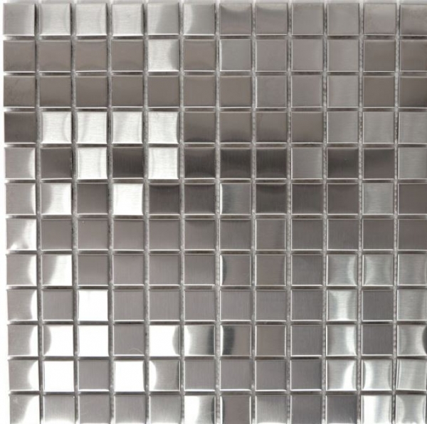 Modello a mano mosaico piastrelle in acciaio inox argento acciaio spazzolato backsplash cucina MOS129-23D_m